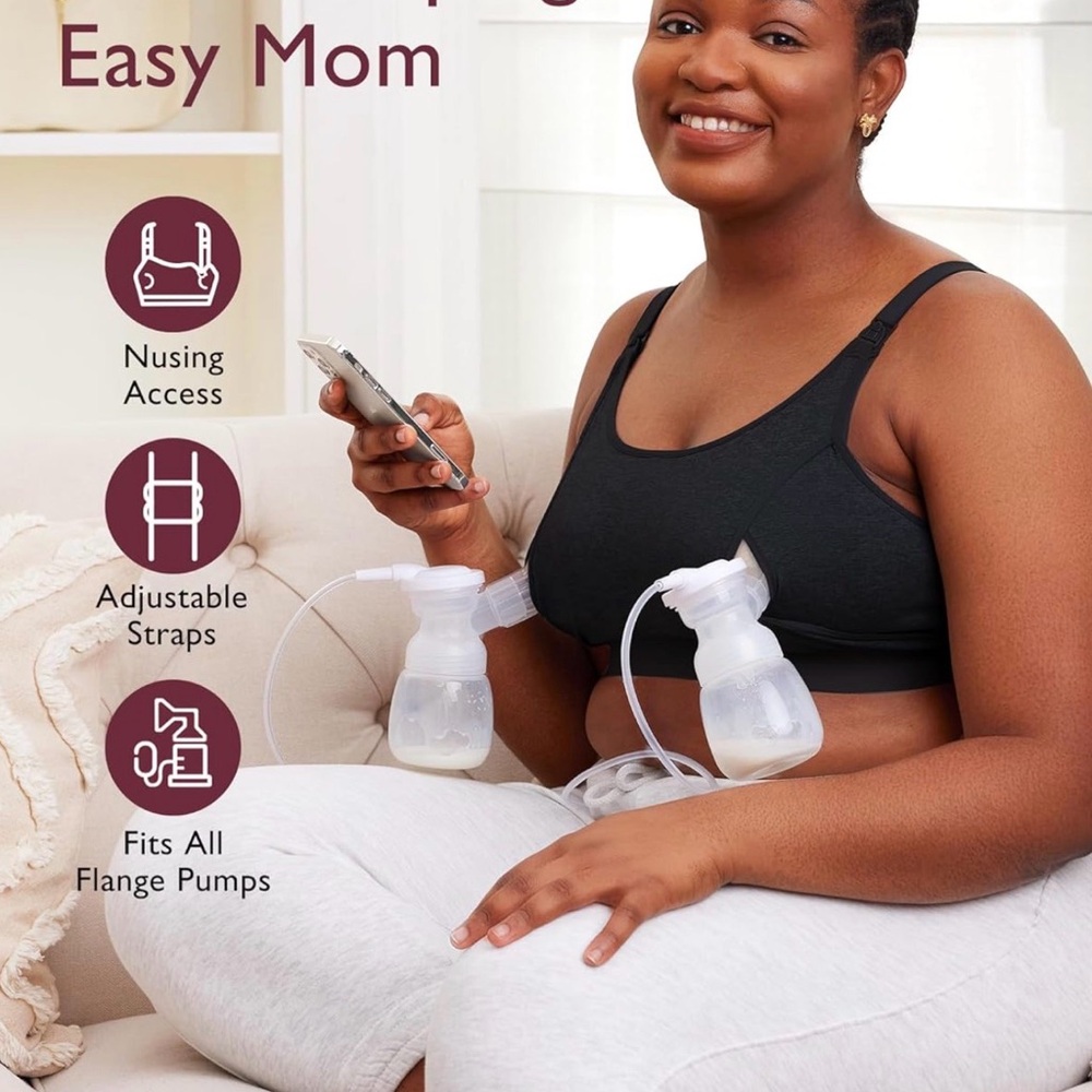 2 Momcozy Black Pumping & Nursing Bras - Picture 4 of 7